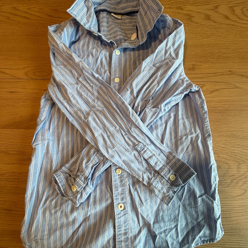 Crazy 8 Blue and White Striped Button-Down Shirt